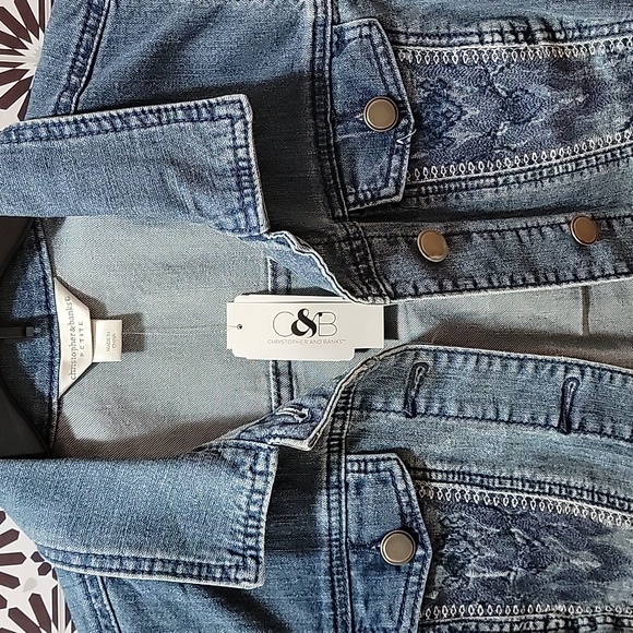 NWT Christopher & Banks Jean Vest - Picture 6 of 6